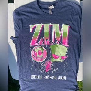 Nickelodeon ZIM Graphic Tee in Navy with Neon Green and Hot Pink